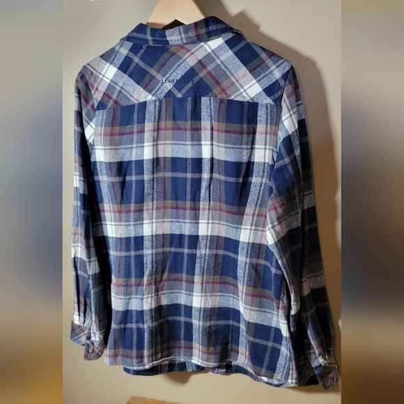 Legendary Whitetails large cotton luxury flannel plaid darted waist blue cream - Picture 5 of 12